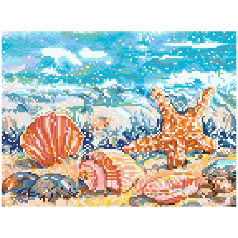 Fai Da Te 5D Diamond Painting Kit Completo Conchiglie di mare Pittura Diamante Kit per Adulti e Bambini, Ricamo Strass Diamante Arte Artigianato per
