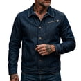 thumbnail image 2 of Miqool Denim Jacket for Men Button Down Long Sleeve Trucker Jean Jacket Casual Workwear Coat with Pockets, 2 of 7