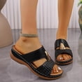 thumbnail image 6 of Fashion Plus Size Wedge Sandales for Womens Slip-On Casual Spring Versatile Beach Wedge Solid Color Peep-Toe Open-Toe Slippers, 6 of 9