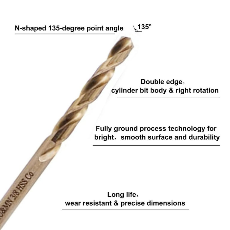 M35 Cobalt HSS Drill Bit Set 13-Piece M35 Cobalt Drill Bit Set - Metric HSS Twist Bits For Metal, Wood & Stainless Steel 135 Degree Split Point Drill