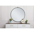 thumbnail image 2 of Metal frame round mirror with decorative hook 39 inch in Black, 2 of 5