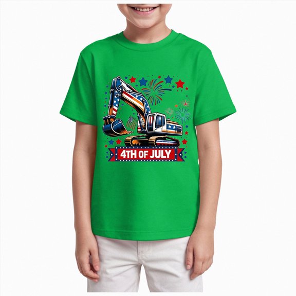 BOBOGOJP Toddler Boys 4th of July Shirt Girls Kids USA Red White and Blue American Flag T-Shirts Independence Day Tee Green for Size 13-14 Years