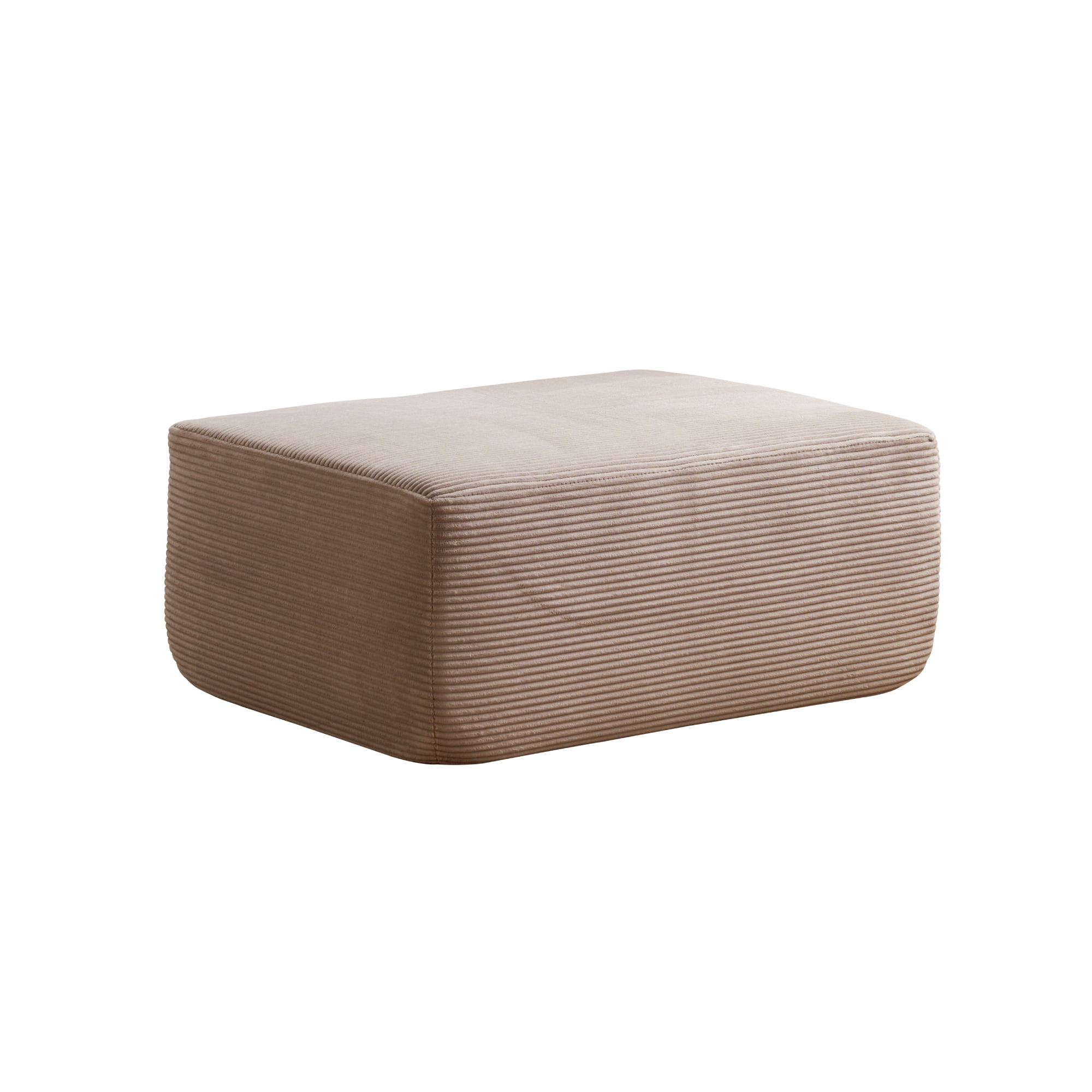 Ovios Oversized Ottoman Footrest for Sofa Large Corduroy Pouf Ottoman Coffee Table Rectangle Floor Bench Extra Seating for Living Room, No Assembly, Camel