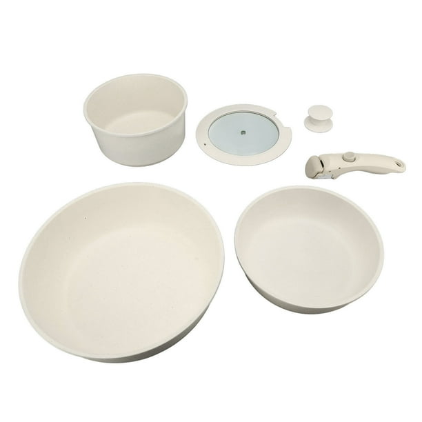 Juego de ollas y sartenes antiadherentes con mango desmontable Juego de utensilios de cocina de piedra Maifan con tapa para cocina de gas y cocina de inducción