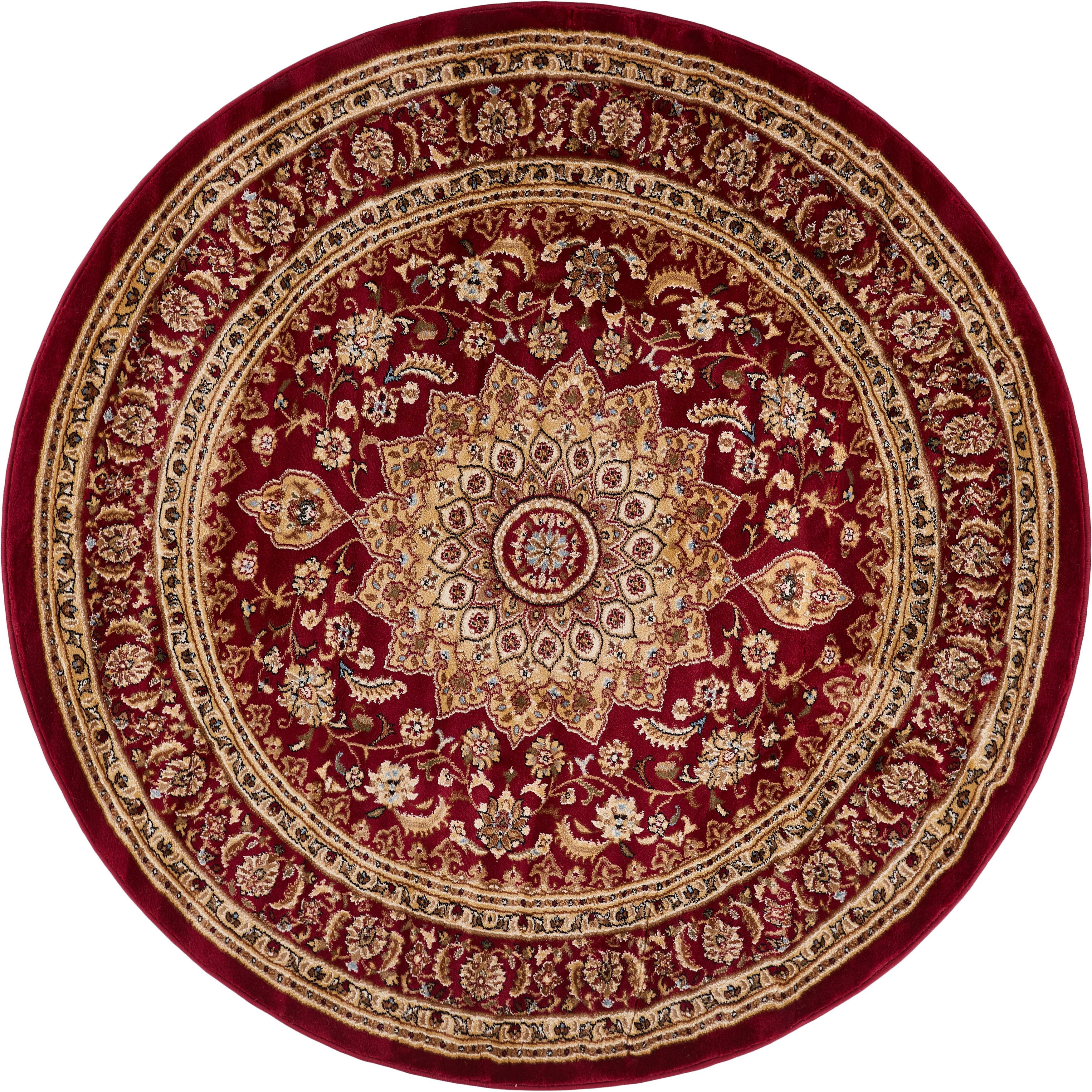 Well Woven Timeless Aviva 5 3 Round Traditional Medallion Oriental Red Area Rug