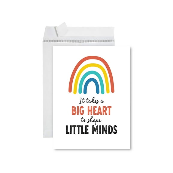 Koyal Wholesale  Jumbo Teacher Appreciation Cards - Thank You Card with Envelope, Big Heart To Shape Little Minds