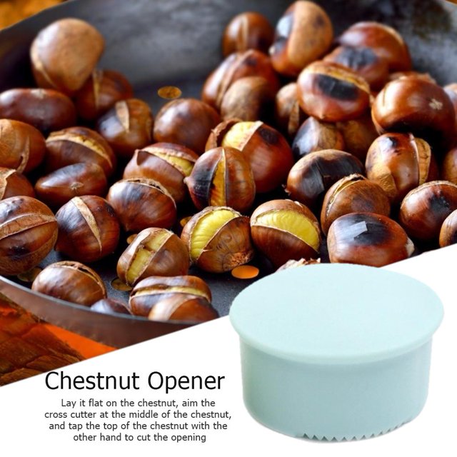 Abridor De Castañas Cortador de abridor de cruz de castaña, cascanueces, desgranador, utensilios de cocina (azul) Wdftyju Libre de BPA