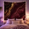 thumbnail image 2 of Abstract Marble Design with Bronze Veins in Burgundy, Mystical Watercolor for Art Lovers, Luxury Home Decor Wall Art, Housewarming Gift, Tapestry Wall Hanging for Bedroom and Living Room, 2 of 7