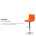thumbnail image 5 of Flash Furniture Vincent Modern Orange Vinyl Adjustable Bar Stool with Back, Swivel Stool with Chrome Pedestal Base and Footrest, 5 of 12