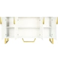 thumbnail image 3 of White sideboard with gold metal legs and marble - sticker tabletop for light luxury kitchen look, 3 of 7