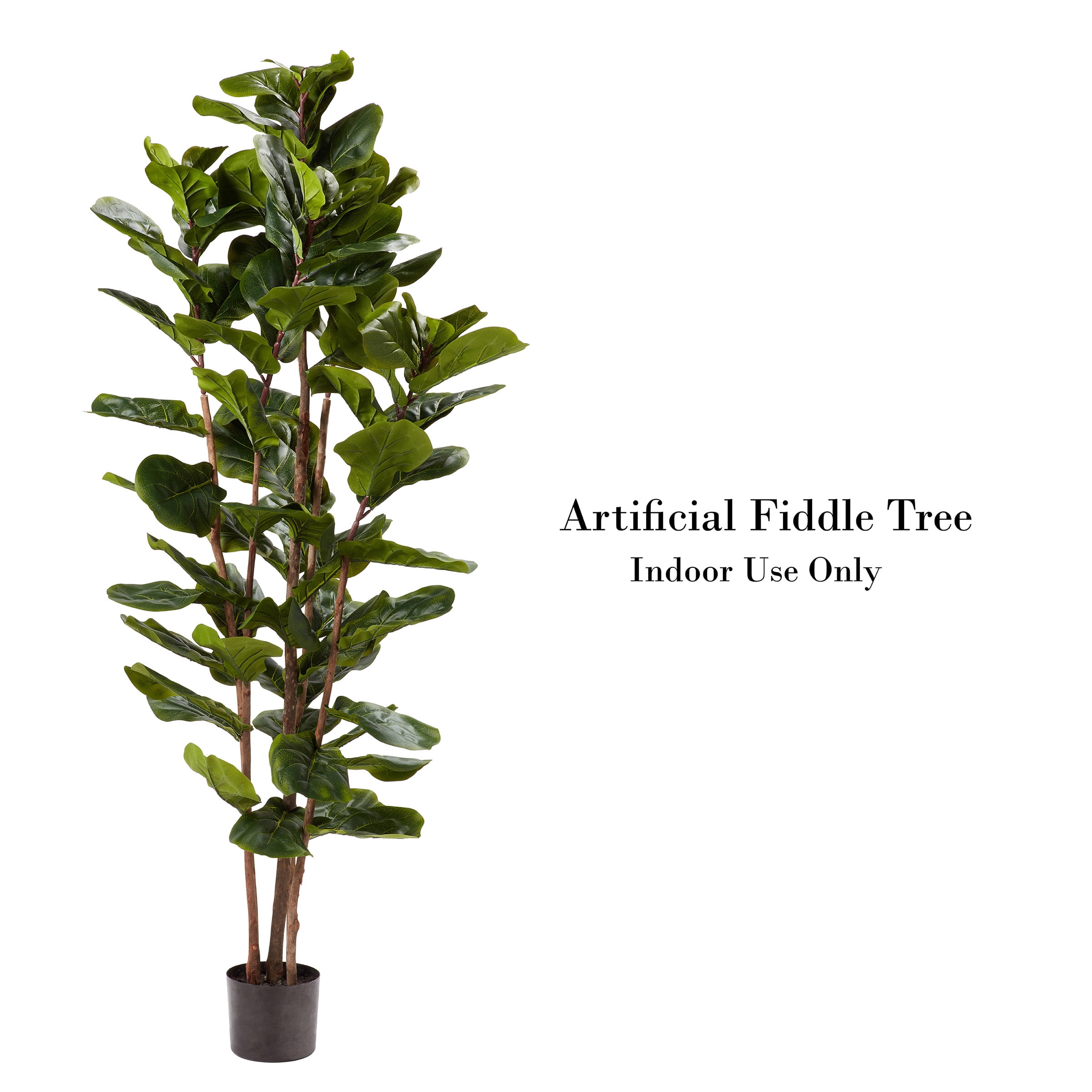 Artificial Fiddle Leaf Fig Tree-72"" Faux Plant in Pot with Natural Feel Leaves-Realistic