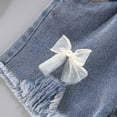 thumbnail image 6 of Kukoosong Girls Shorts Girls Bright Jean Shorts For Middle School Students Summer New Thin Elastic Waistband Pants Blue 6-7 Years, 6 of 6