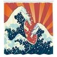 thumbnail image 3 of Ambesonne Japanese Wave Shower Curtain, Sunset Surf Water, 69"Wx75"L, Multicolor, 3 of 3
