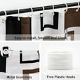 thumbnail image 5 of Brown Shower Curtain, Abstract Black Grey White Geometric Fabric Shower Curtain, Mid Century Modern Decor Waterproof Bathroom Curtain Shower Set with Hooks, 72 x 72, 5 of 6