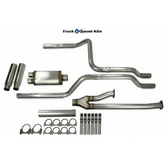 Toyota Tundra 14-21 2.5" Direct Fit Dual Exhaust Kit Stainless Rear Rolled Tip