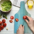 thumbnail image 3 of Ocean Cutting Board, Sunny Summer Day at the Sandy Beach Tranquil Calm Shore Sea Horizon Image Artprint, Tempered Glass Cutting and Serving Board, Wine Bottle Shape, Blue Cream, by Ambesonne, 3 of 5