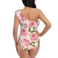 thumbnail image 5 of Goofa Rose Flowers Pattern Women's One Piece Swimsuits Tummy Control Bathing Suits Asymmetric One Shoulder Swimwear-XX-Large, 5 of 6