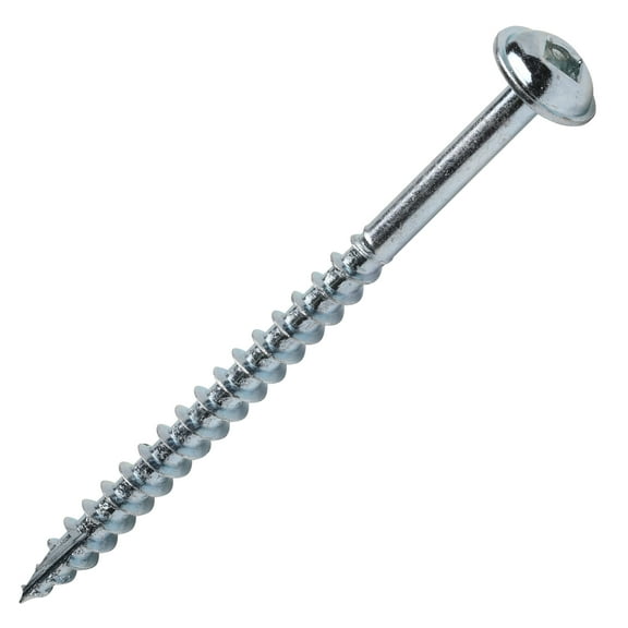 500 Pack #8-11 x 2-1/2" Square Washer Head Screw, Coarse Thread, Zinc Type 17 Cabinet Assembly Installation Screw