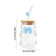 thumbnail image 3 of Vaso de agua de vidrio con tapa y pajita de vidrio – Vaso para bebidas de 450 ml para café, bebidas frías, para el hogar, la oficina o para uso al aire libre., 3 of 6