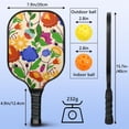 thumbnail image 3 of Pickleball Paddles Set Of 1, Fiberglass Surface, Vintage Floral Print, 1 Paddle, 2 Balls & Bag, 3 of 5