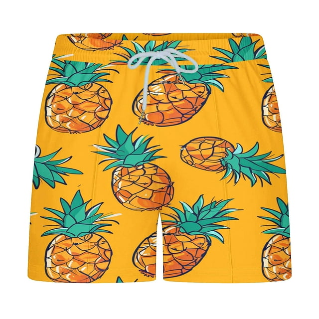 Mens Casual Pantalones Cortos Moda Impresión de Fruta con Bolsillos Cintura Elástica, Pantalones de Playa para Diario, Al Aire Libre Y Primavera Verano