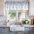 thumbnail image 2 of Valance for Windows,Rustic Blue Eucalyptus Leaves Valances Curtain Rod Pocket Valance for Kitchen Bedroom Living Room Bathroom,Abstract Gradient Foliage Short Curtains Window Treatment 42x12in, 2 of 9
