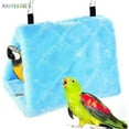 thumbnail image 6 of BadPiggies Winter Warm Bird Nest House Shed Hut Plush Fluffy Hanging Hammock Finch Cage Birds Hut Hideaway for Hamster Parrot Macaw Eclectus Parakeet Cockatoo (S, Blue), 6 of 7