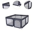 thumbnail image 2 of Parque infantil para bebés, estera para gatear para niños, parque infantil interior y exterior, parque portátil, fácil instalación, valla de juego gris, 2 of 6