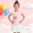 thumbnail image 4 of KHONTS Toddler Girl Shirts Sequin Cartoon Print Ruffled Fly Sleeve Round Neck Tees Summer Cute Breathable Casual T-Shirts Pink 4Y, 4 of 5