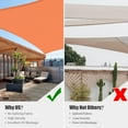 thumbnail image 5 of Yescom 16x16FT 97% UV Block Square Sun Shade Sail Outdoor Patio Pool Garden Yard Lawn Carport Net Awning Bright Orange, 5 of 12