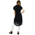 thumbnail image 4 of Bimba Women Black Georgette Tunic Short Kurta Kurti Casual Blouse Summer Wear, 4 of 7
