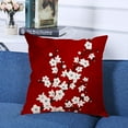thumbnail image 3 of Floral Throw Pillow Cover Red Black and White Cherry Blossoms Square Decorative Throw Pillow Cushion Case for Home Couch Living Room Bed Sofa Car 18 x 18 Inches Pillowcase, 3 of 6