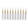 thumbnail image 2 of Micro Drill Bit Set, 10pcs Tungsten Carbide End Mill Engraving Bits End Mills CNC Mill Milling Cutter CNC Router Bits for Circuit Boards, Plastics, Stainless Steel, 3.175mmx0.6mm, 2 of 7