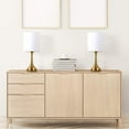 thumbnail image 5 of Haitral Modern 4.3" 2-Lights Nightstand Lamp Sets with Gold Metal Base, White, 2-Pieces, 5 of 7
