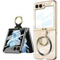 thumbnail image 4 of Magnetic Built-in Screen Protector Case for Samsung Galaxy Z Flip 5 5G Compatible with Magsafe,Ring Kickstand,Plating Transparent Shockproof Cover (Clear,for Galaxy Z Flip5), 4 of 10