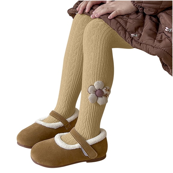 Edvintorg Kids Girls Tights Winter Elastic Warm Pantyhose Cute Girls'Leggings Children's Bottom Socks and Pant School Girl Outfit for Kids 2-12Years