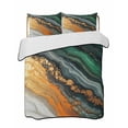 thumbnail image 2 of Teal Orange Marble Twin Size Down Alternative Comforter, Lightweight Comforter Quilt Bedding Set with Pillow Shams Modern Ink Painting Abstract All Seasons Bed Comforter Duvet Insert 68"x86", 2 of 7