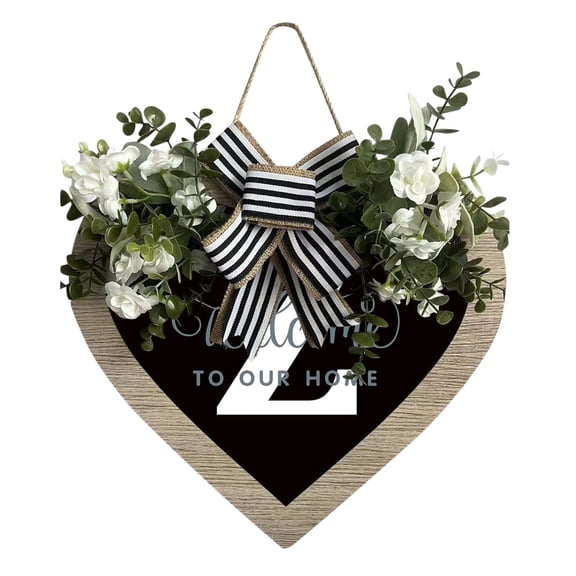 Farmhouse Heart Shaped Front Door Sign With 26 Letters Decorative Hanging Welcome For Outdoor Entryway