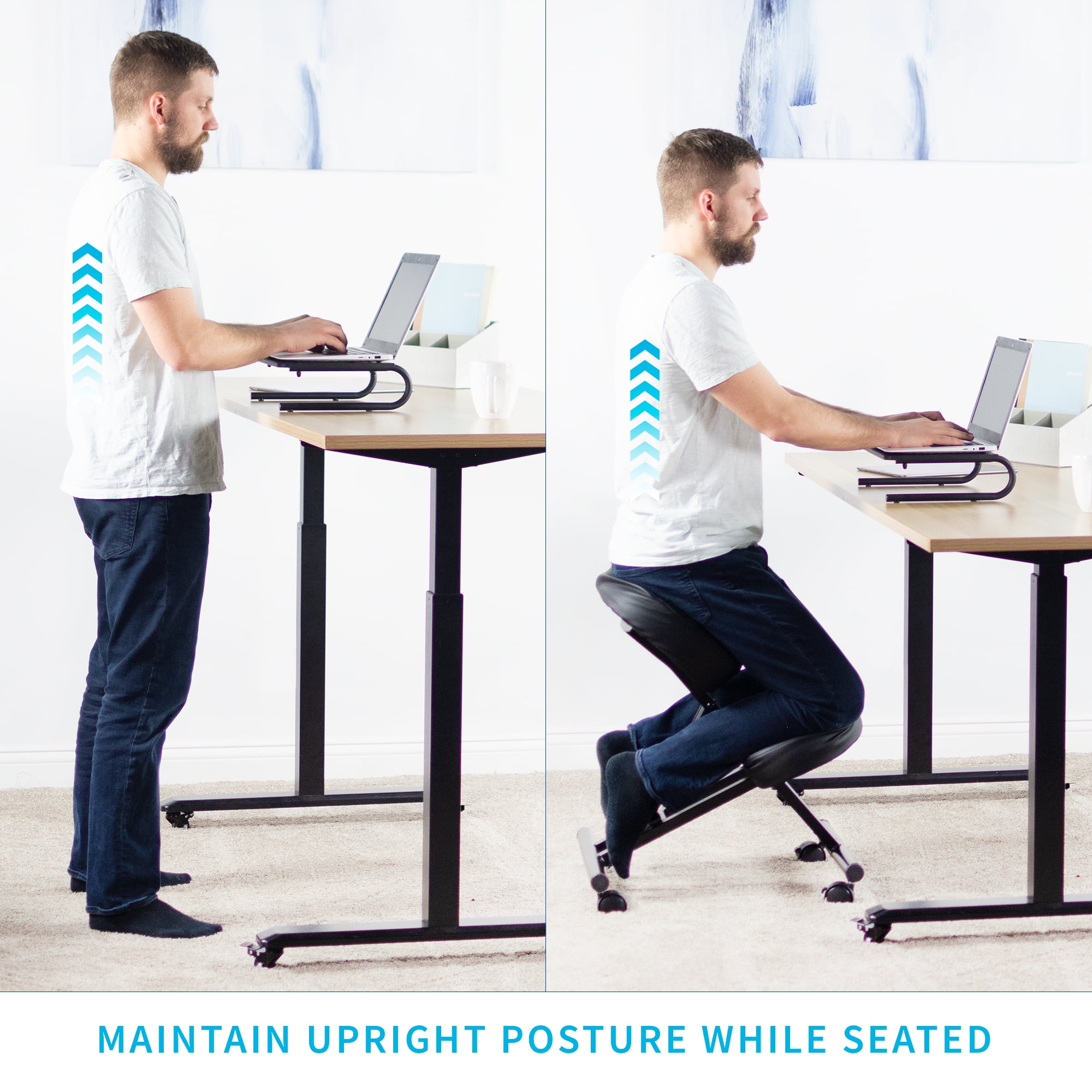 DRAGONN (By VIVO) Ergonomic Kneeling Chair for Home and Office, Black