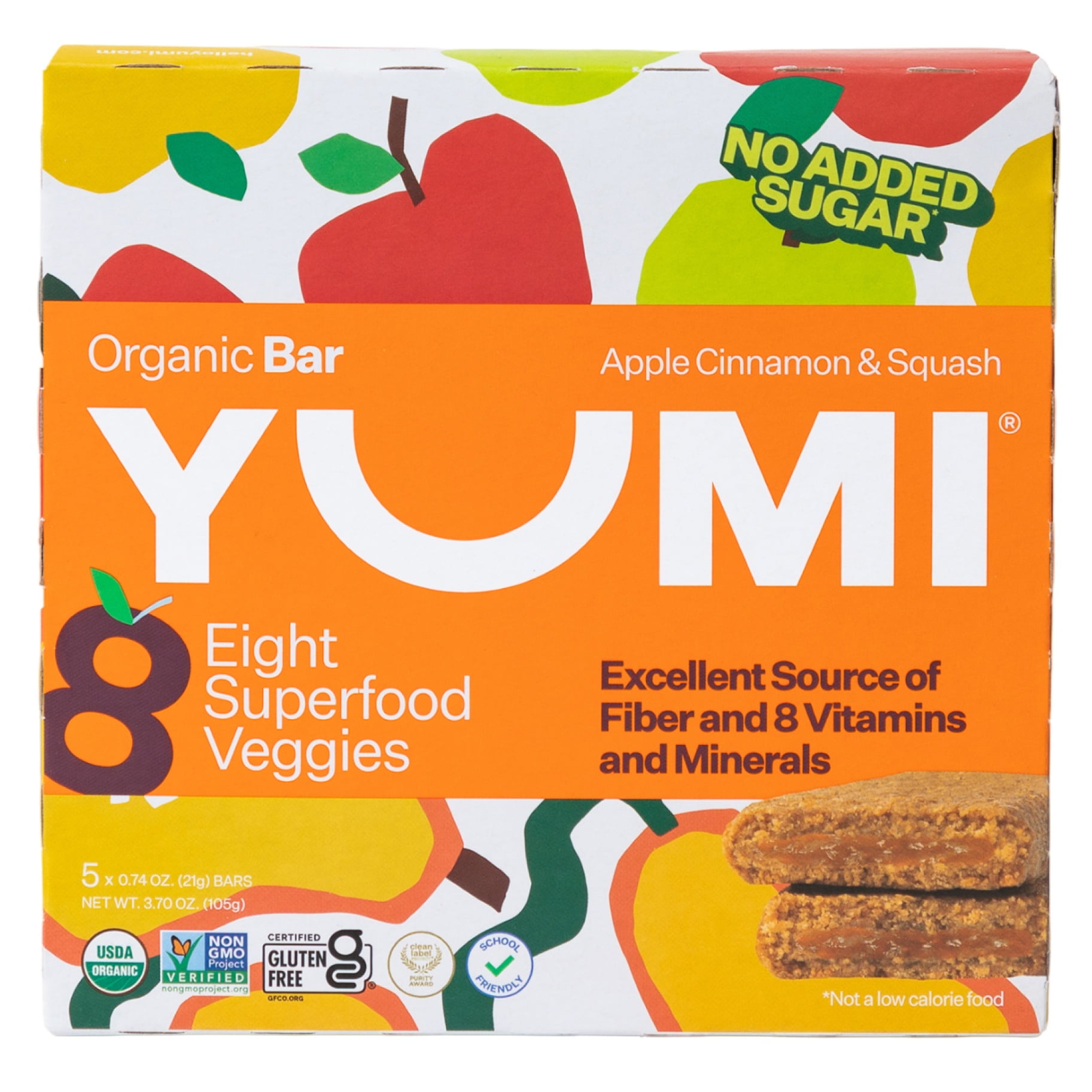 YUMI Organic Apple & Cinnamon Squash Toddler Snack Bars - 3.7oz/5ct