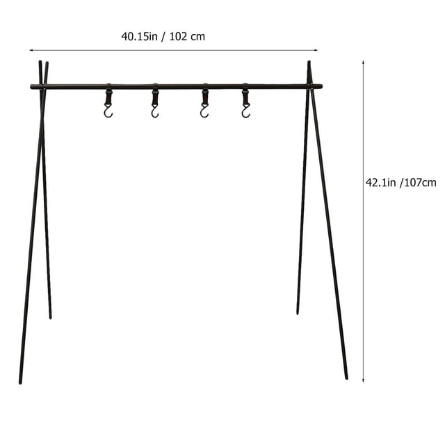 Greenadscape 1Ud Trípode De Aluminio Para Camping Soporte Estable Para Colgar Artículos Negro