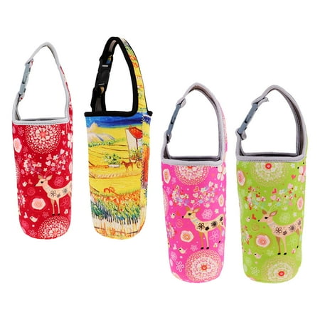 

4x Insulated Neoprene 30oz Tumbler Carrier Holder Insulated Mug Bag Protective Water Bottle Sleeve Pouch for Camping Cycling Travel Backpacking Green Field