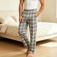 thumbnail image 2 of Zenithor Men's Pajama Pants Soft Comfortable Plaid Sleeping Bottoms Drawstring Elastic Waist Loungewear Winter Warmth S-XL Gray, 2 of 7