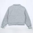 thumbnail image 6 of Boy Sweatshirt Long Sleeve Girls Zipper Grey Sweatshirt Crewneck Sweatshirts Pullover Tops Warm Fall Winter Clothes Kids Clothes Boys Size 5-6 Years Boys Girls Fashion, 6 of 8