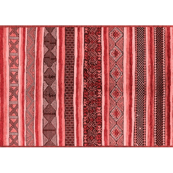 Ahgly Company Indoor Rectangle Solid Red Modern Area Rugs, 6' x 9'