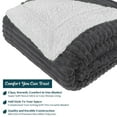 thumbnail image 4 of PAVILIA Reversible Sherpa Fleece Throw Blanket Twin Dark Grey, Soft Fuzzy Plush Flannel Throw, Warm Ribbed Microfiber Blanket for Sofa Couch Bed, Thick Striped Blanket, Grey, 60x80, 4 of 7