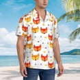 thumbnail image 3 of Sikiie Cute Fox with Heart Print Men's Hawaiian Shirt, Summer Beach Button Pocket Short Sleeve T-Shirt,X-Large, 3 of 7