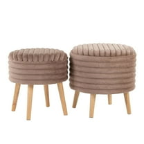 LumiSource Tray Plush Storage Ottoman Set