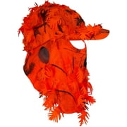 Blaze Orange Realtree AP | 3D Leafy Hat and Front Face Concealment (60 cm Adjustable)