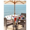 thumbnail image 3 of Outdoor Tablecloth with Umbrella Hole for Patio/Picnic/Party/Camping, Red Blue Poppy Floral Waterproof Table Cloth Square Cover Washable, Farmhouse Spring Flowers (60"x 60"), 3 of 8